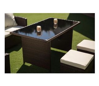 Sofa rinconera con mesa para exterior