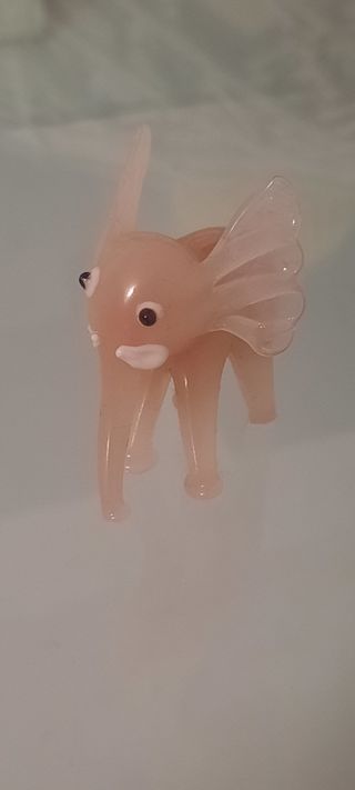 Elefante di Murano Venezia rosa opalino