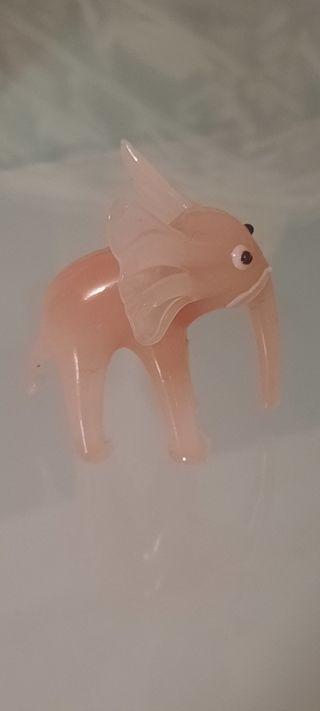 Elefante di Murano Venezia rosa opalino