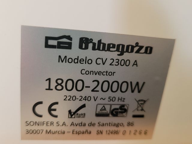 Calefactor Obregozo Confort plus