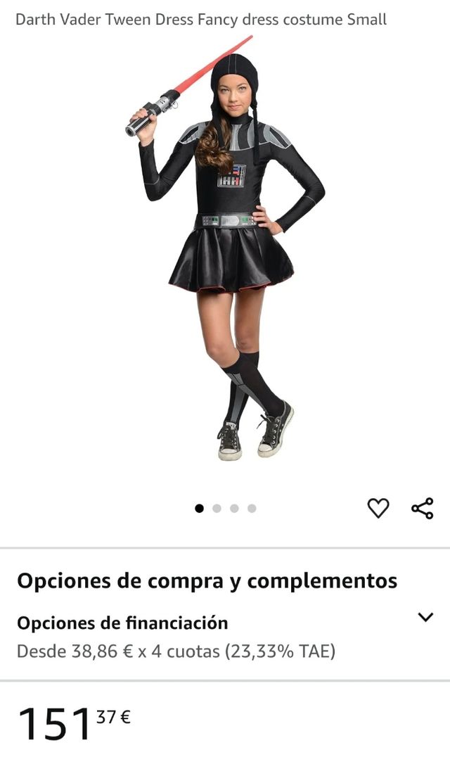 Disfraz Darth Vader Star Wars niña