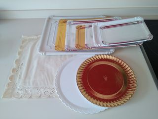 LOTE 17 piezas bandejas presentación