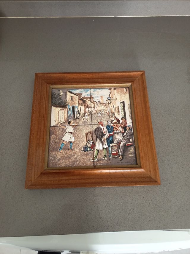 Cuadro de cerámica juego de pelota