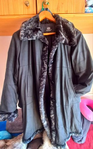 Abrigo mujer negro XL