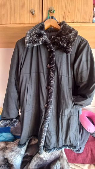 Abrigo mujer negro XL