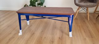 Banco sofá jardín, asiento madera y metal NUEVO