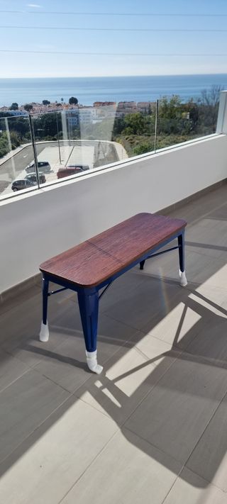 Banco sofá jardín, asiento madera y metal NUEVO