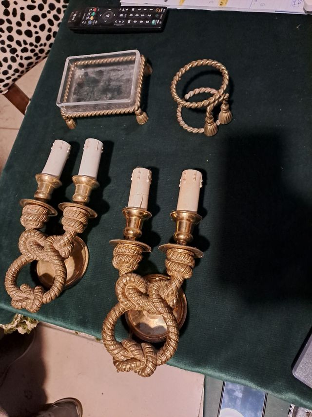 Set vintage bagno francese ottone 