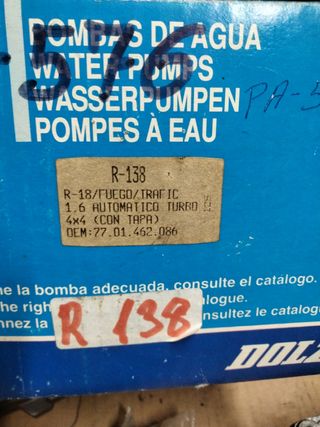 Bomba de agua renault fuego 