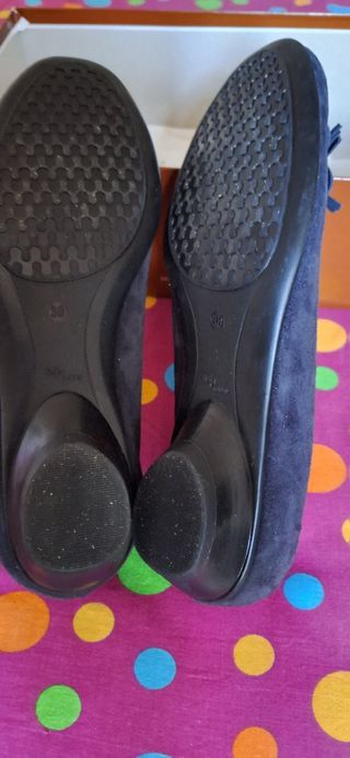 Ballerine vintage in camoscio blu Lady Doc