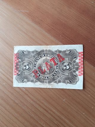 Billete 5 pesos Cuba 1896