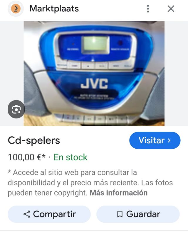 Radiocaset CD jvc