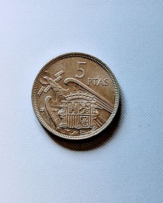 5 pesetas año 1957 estrella 75