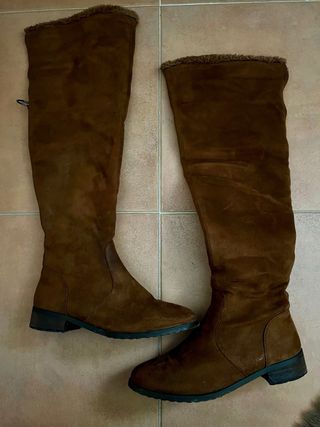 Botas hasta rodilla terciopelo 38