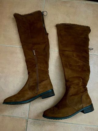 Botas hasta rodilla terciopelo 38