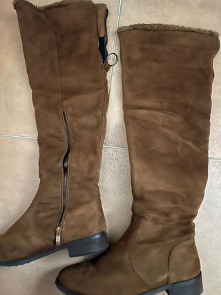 Botas hasta rodilla terciopelo 38