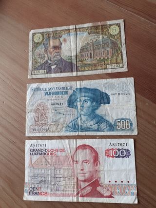Lote billetes francos