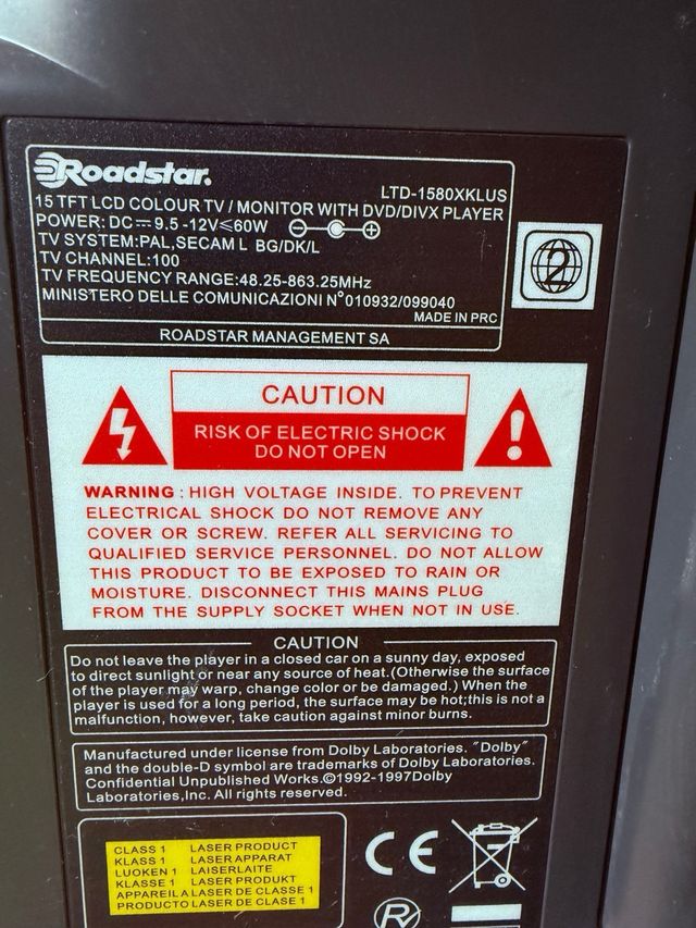 Television con DVD Player Roadstar