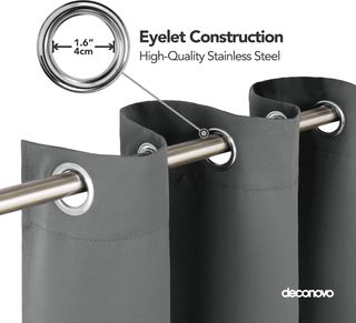 Cortinas XL opacas térmica gris Deconovo 229x229cm