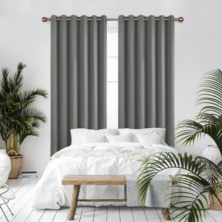 Cortinas XL opacas térmica gris Deconovo 229x229cm