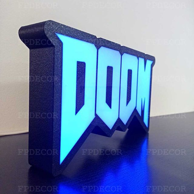 DOOM com LED RGB! Caixa de luz! Decor