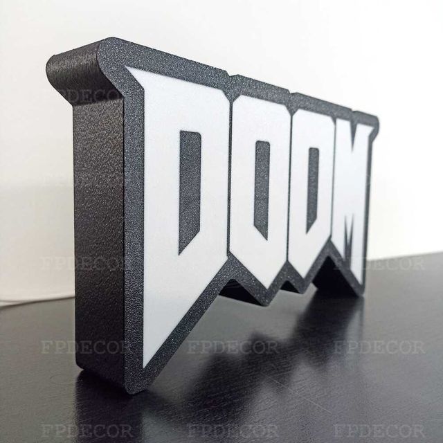 DOOM com LED RGB! Caixa de luz! Decor