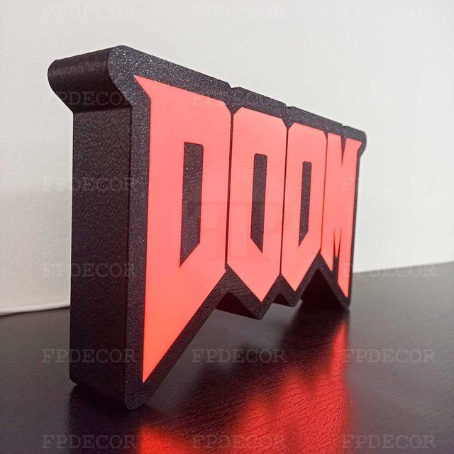 DOOM com LED RGB! Caixa de luz! Decor
