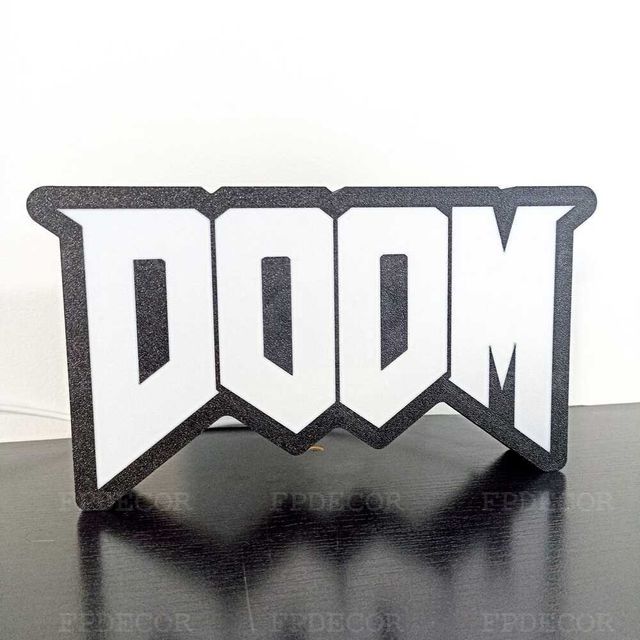 DOOM com LED RGB! Caixa de luz! Decor