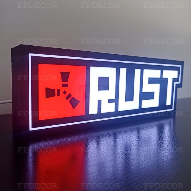 Rust com LED RGB! Caixa de luz! Decor