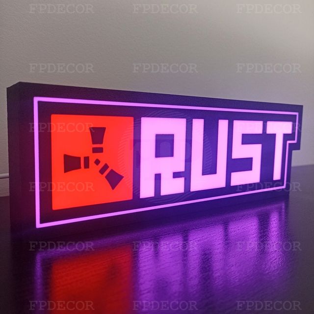 Rust com LED RGB! Caixa de luz! Decor
