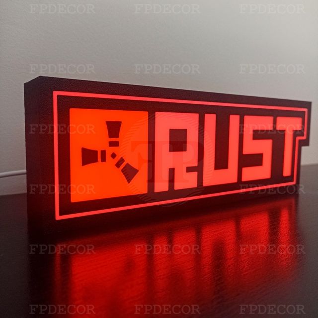 Rust com LED RGB! Caixa de luz! Decor