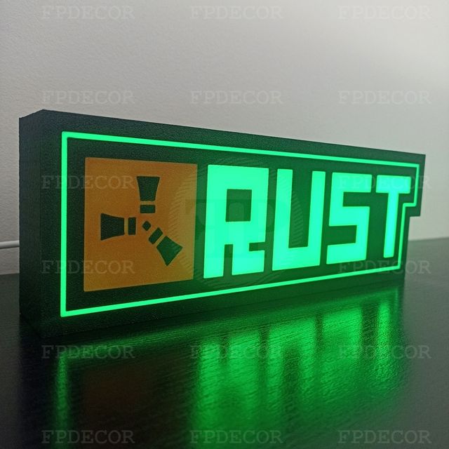 Rust com LED RGB! Caixa de luz! Decor