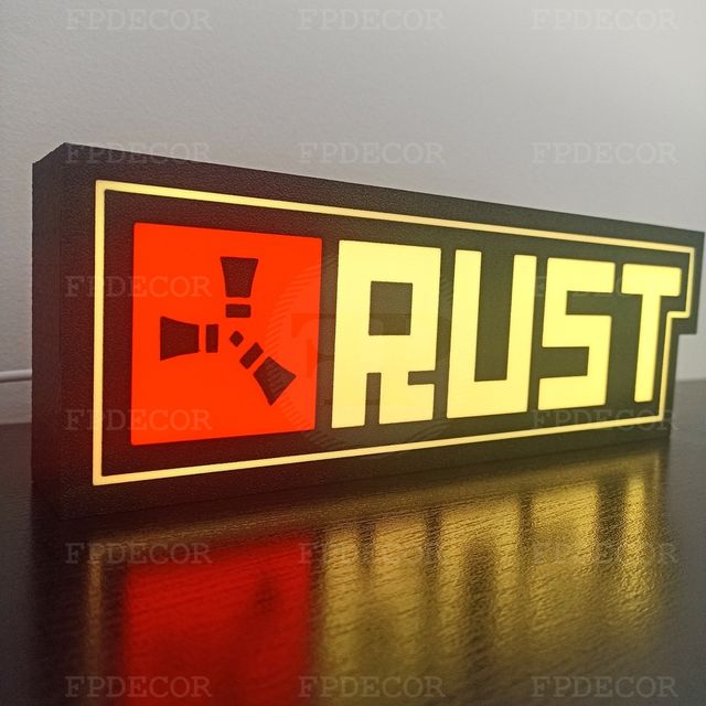 Rust com LED RGB! Caixa de luz! Decor