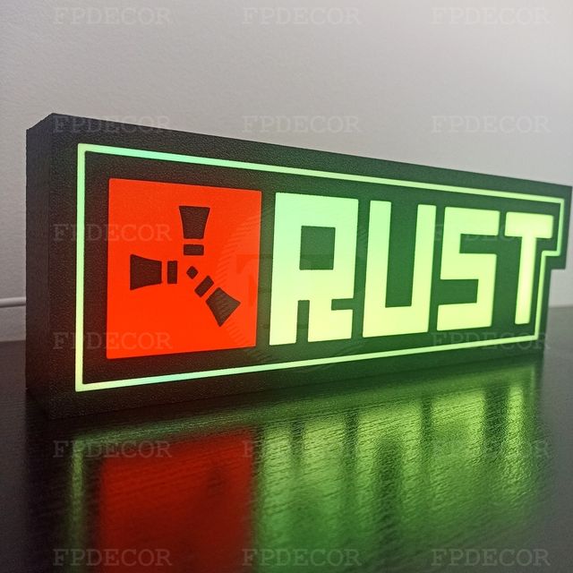 Rust com LED RGB! Caixa de luz! Decor