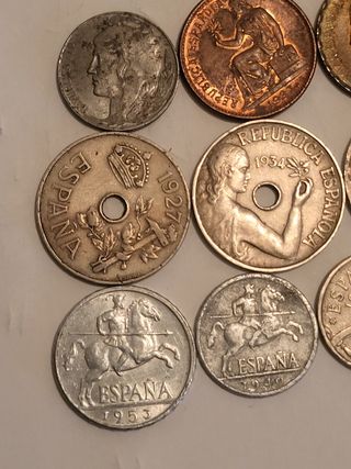 Lote de 13 monedas españolas