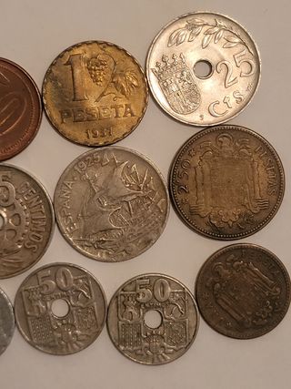 Lote de 13 monedas españolas