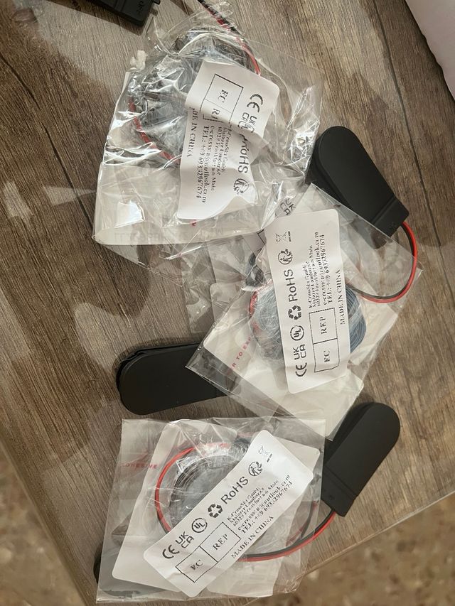 5 Tiras led a pilas on/off