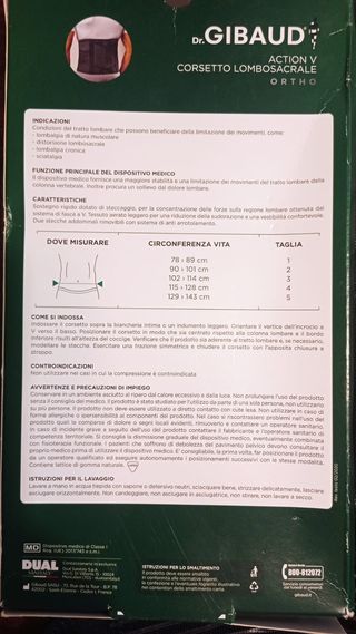 ction V Corsetto Lombosacrale ORTHO