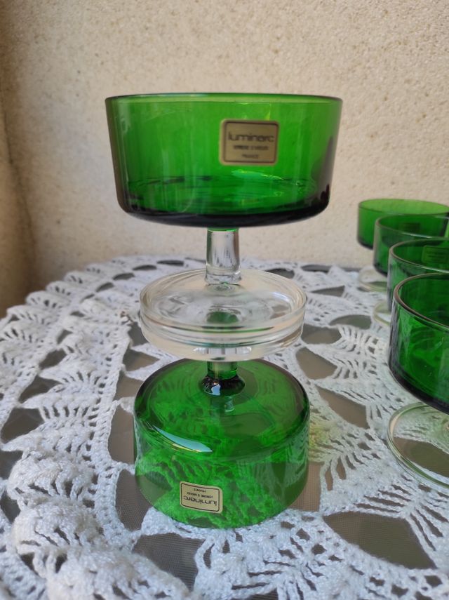 6 bicchieri VERDI Luminarc in cristallo francese