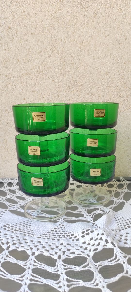 6 bicchieri VERDI Luminarc in cristallo francese