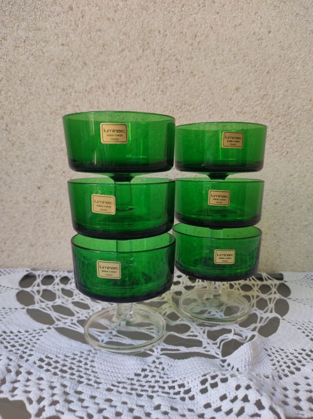 6 bicchieri VERDI Luminarc in cristallo francese