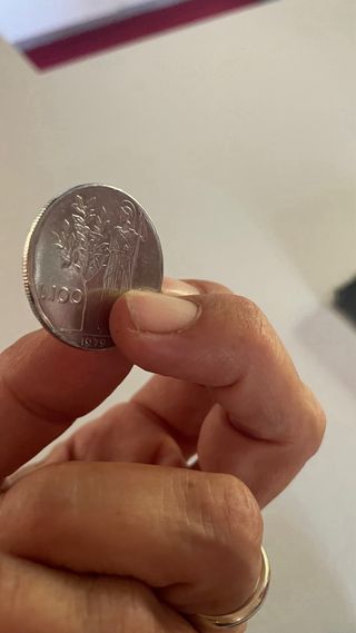 Moneta rara 100 lire testa capovolta 1979