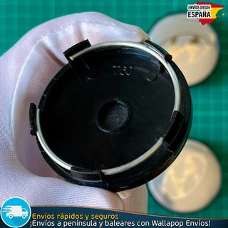 4 Tapacubos Hyundai 60mm Cubrebujes Tapas Negras