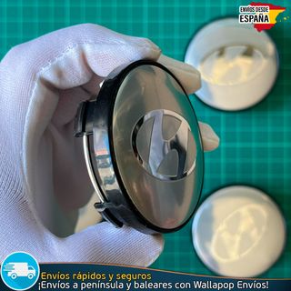 4 Tapacubos Hyundai 60mm Cubrebujes Tapas Negras