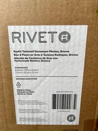 Sin abrir!! MACETA CERÁMICA GRES BRONCE