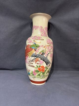 Jarron de porcelana motivos orientales