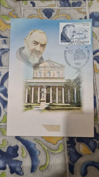 Cartoline francobolli Padre Pio vintage