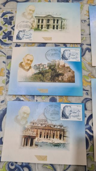 Cartoline francobolli Padre Pio vintage