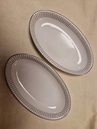 Dos bandejitas porcelana Bohemia