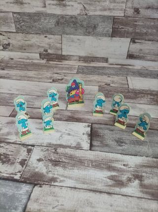 FIGURINE SU PIEDISTALLO PERSONAGGI PUFFI VINTAGE